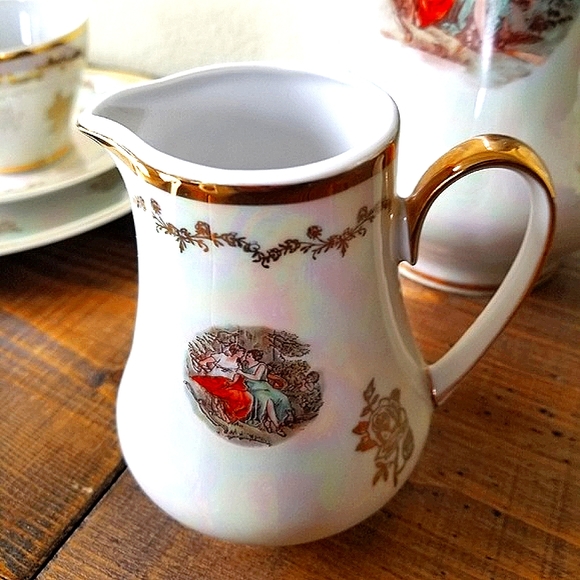 Diana & Callisto Cupid Lesbian Scene Vintage German Porcelain Tea Set - Picture 7 of 8